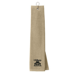 CATdaddy LLC Grommeted Tri-Fold Golf Towel-Khaki