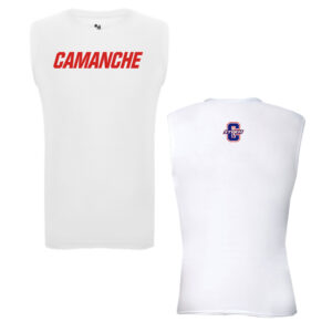 Camanche Track Field PG Pro-Compression Sleeveless Crew – White