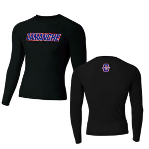 Camanche Track Field PG Men Long Sleeve Compression Crew with 4-way stretch-Black