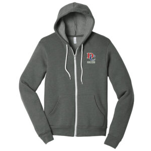 DC Soccer Bella and Canvas Unisex Sponge Fleece Full Zip Hoodie-Deep Heather