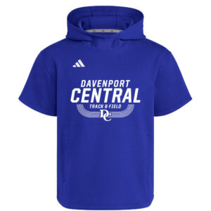 DC Track Field Adidas  Dugout NWV Short Sleeve Hoodie- ROYAL