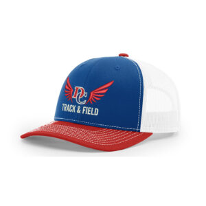 DC Track Field Richardson Pro Crown Mesh Back Adjustable back cap Tri Color-Royal/White/Red