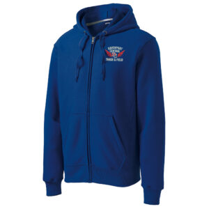 DC Track Field Sport-Tek Men/Unisex – Super Heavyweight Full-Zip Hooded Sweatshirt-Royal