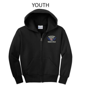 DC Track Field Youth core fleece full zip hooded sweatshirt-Black