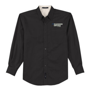 Diamond Drives Port Authority Long Sleeve Easy Care Shirt Men-Black/Stone