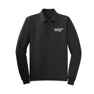 Diamond Drives Port Authority Tall Silk Touch Long Sleeve Polo Men-Black