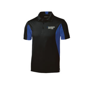 Diamond Drives Men Sport-Tek Side Blocked TALL Micropique Sport-Wick Polo-Black/Royal