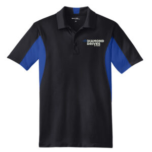 Diamond Drives Men Sport-Tek Side Blocked Micropique Sport-Wick Polo-Black/Royal