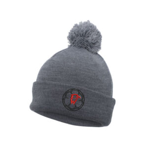 DW Soccer Augusta Sportswear Pom Beanie solid color stocking cap-Grey Heather