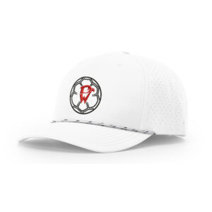 DW Soccer Richardson Laser PERF Performance Rope Cap-White/White/Black