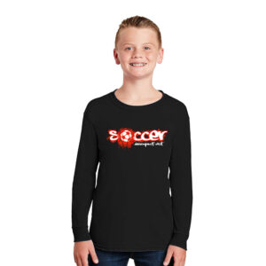 DW Soccer Youth Cotton Long Sleeve Tee-Black