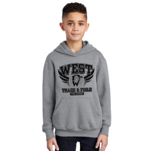 DW Track Field Youth Fleece Hooded Sweatshirt-Athletic heather