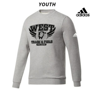 DW Track Field Adidas YOUTH Fleece Crewneck Sweatshirt- MedGrey Heather