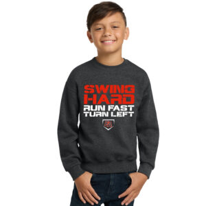 EA Baseball Youth Fleece Crewneck Sweatshirt-Black Heather