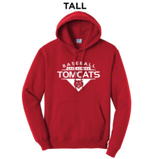 EA Baseball Tall Fleece Hooded Sweatshirt-Red
