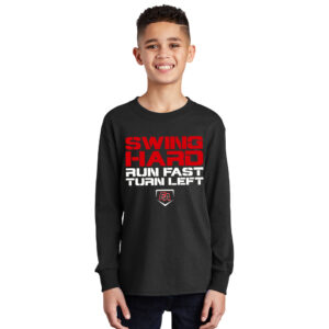 EA Baseball Youth Cotton Long Sleeve Tee-Black