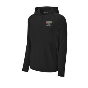 EA Track Field Sport-Tek Men Repeat 1/2-Zip Long Sleeve Hooded Jacket-Black