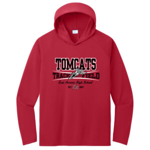 EA Track Field Men Performance Pullover Hooded Tee-Red