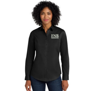 FNB ort AuthorityLadies  SuperPro twill button down long sleeve shirt-Black