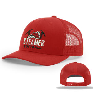 Steamer Softball Richardson Pro Crown Mesh Back solid color Adjustable back cap Solid-Red