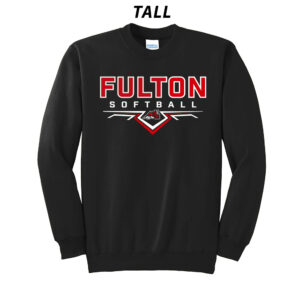 Steamer Softball Tall Fleece Crewneck Sweatshirt-Black