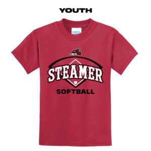 Steamer Softball Youth Short Sleeve Tee-Red