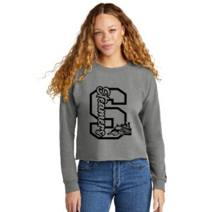 Steamers New Era Ladies Triblend Fleece Crop Crew-Shadow Grey Heather