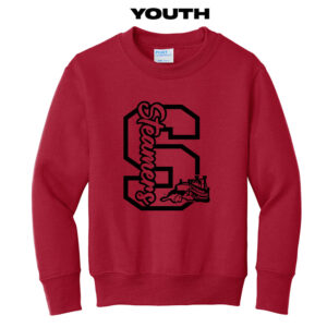 Steamers Youth Fleece Crewneck Sweatshirt-Red