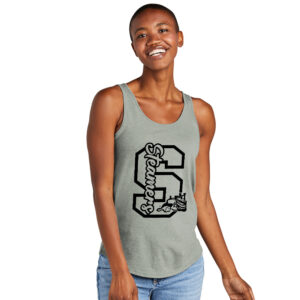 Steamers District Women’s Relaxed Tri Blend Relxed Tank-Heathered Grey