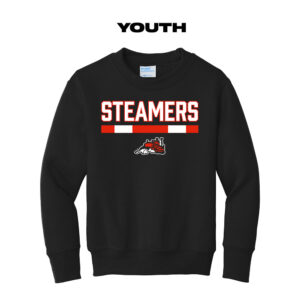 Steamers youth Fleece Crewneck Sweatshirt-Black