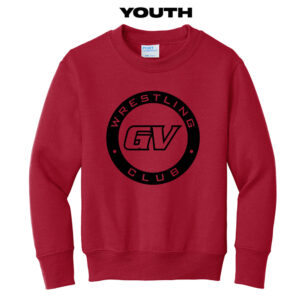 GVWC Youth Cotton Fleece Crewneck Sweatshirt-Red