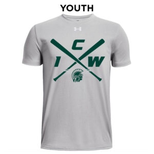 IC West Trojan BB Club Under Armour short sleeve YOUTH Team Tech Tee-Mod Grey