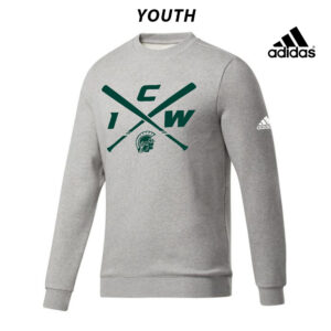 IC West Trojan BB Club Adidas Fleece YOUTH Crewneck Sweatshirt-Heather Grey