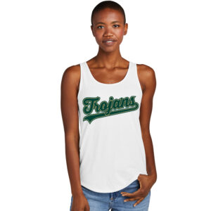 IC West Trojan BB Club District Women’s Relaxed Tri Blend Relxed Tank-White