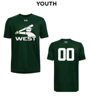 IC West Trojan BB Club Under Armour short sleeve YOUTH Team Tech Tee-Forest Green