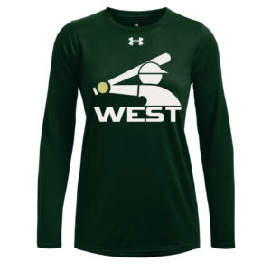 IC West Trojan BB Club Under Armour Women’s Team Tech Long Sleeve performance tee-Forest Green