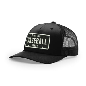 IC West Trojan BB Club Richardson Five Panel Trucker mesh snap back cap with ROPE-Black/Black