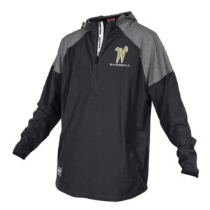 IC West Trojan BB Club Rawlings Colorsync Long Sleeve 1/2 zip hooded  BP Jacket-Black