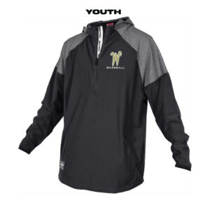 IC West Trojan BB Club Rawlings YOUTH Rawlings Colorsync Long Sleeve 1/2 zip hooded  BP Jacket-Black