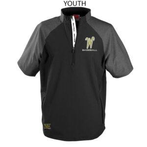 IC West Trojan BB Club Rawlings YOUTH Colrsync Short Sleeve Batting Cage Jacket -Black