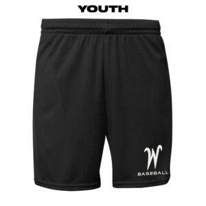 IC West Trojan BB Club A4 YOUTH 7” Pocketed  Mesh Short-Black