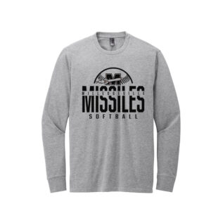 Milledgeville Softball Uniesx District Perfect Blend CVC Long Sleeve Tee-Light heather Grey