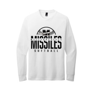 Milledgeville Softball Unisex District Perfect Blend CVC Long Sleeve Tee-White