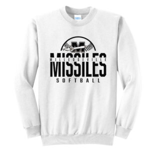 Milledgeville Softball Unisex Fleece Crewneck Sweatshirt-White