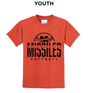 Milledgeville Softball Youth Short Sleeve Tee-Orange