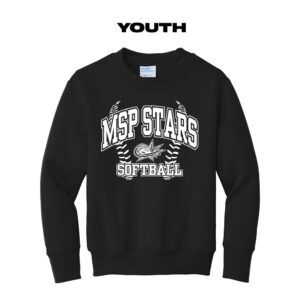 MSP Stars Youth Fleece Crewneck Sweatshirt-Black