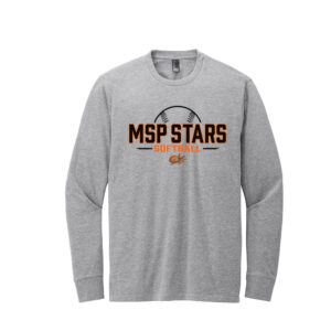 MSP Stars Uniesx District Perfect Blend CVC Long Sleeve Tee-Light heather Grey