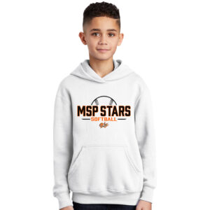 MSP Stars Youth Fleece Hooded Sweatshirt-White