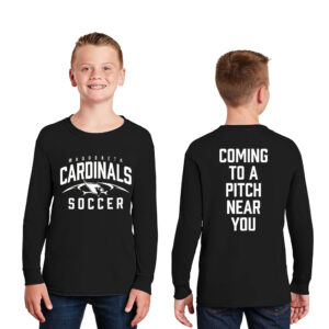 Maq Soccer Youth Cotton Long Sleeve Tee-Black