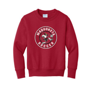 Maq Soccer Youth Fleece Crewneck Sweatshirt-Red